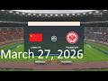 March 27, 2026 - China vs E. Frankfurt - International Women's Football Friendly - FIFA 23 Gameplay.
