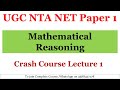 CRASH COURSE MCQ's Series Lecture 1- Mathematical Reasoning- UGC NTA Paper 1