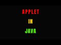 Introduction to Applet | Java Programming | In Hindi