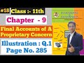 Final Accounts || illustration Q.1 || Page No. 285 | Chapter - 9 | Class 11th |