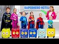 Superheroes in a 7 colors adventure with capsule hotel