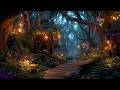 Fairy-Tale Sleep Music with Magical Village Forest | Enchanted Nature, Stream \u0026 Fireflies Sounds