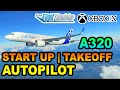 MSFS | Airbus A320 Startup, Takeoff \u0026 Autopilot Tutorial ON XBOX | BEGINNERS GUIDE