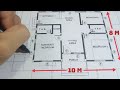 8m X 10m House Plan and Its Elevation Drawing