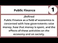 Components of Public Finance MPA405 LECTURE 01
