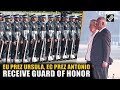 European Union’s Ursula Von, European Council’s Antonio Luis receive Guard of Honor ahead of R-Day