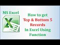 How to find Top \u0026 Bottom 5 Value in Excel
