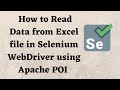 How to Read Data from Excel file in Java | How to Read Data from Excel file in Selenium WebDriver