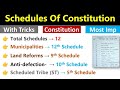 Schedules Of The Indian Constitution | Trick To Learn Schedules | All Schedules Of The Constitution
