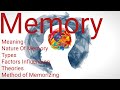 In Hindi || Memory || Unit 3 || Cognitive Process || Psychology || B.Sc. Nursing