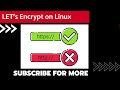 Using Certbot and let's encrypt on Linux
