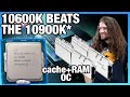 Intel i5-10600K Cache Ratio \u0026 RAM Overclock Beats 10900K: How Much Memory Matters