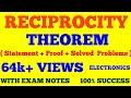 RECIPROCITY THEOREM || STATEMENT AND PROOF OF RECIPROCITY THEOREM | BASIC ELECTRONICS | WITH NOTES |