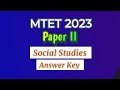 MTET 2023 || Paper II || Social Studies || Answer Key