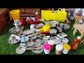 Unboxing Miniature Steel Full Kitchen Set Collection | Toy Cooking Game | Kitchen Set Toy | Review