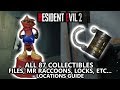 Resident Evil 2 - All 87 Collectibles - Files, Mr Raccoon, Inventory Upgrades, Safes/Locks, \u0026 Maps
