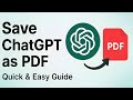 How to Save ChatGPT Conversation as PDF (Quick \u0026 Easy Guide)