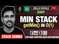 Min Stack Leetcode | Get Min at pop | solution stack Hindi Explained | Data structure \u0026 Algorithms