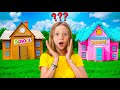 Cardboard and Fluffy School Adventure for kids with Nastya