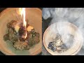 How to light incense (Dhoop batti) in the house using cow dung cakes / Vastu tips to remove evil ...