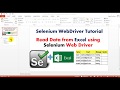 Selenium 3 8 Tutorials | How to Read Data from Excel using Selenium WebDriver