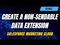 Learn How to Create a Non-Sendable Data Extension (DE) in Salesforce Marketing Cloud (SFMC)