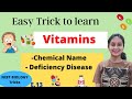 Vitamins Short trick | Deficiency Diseases | Mnemonics