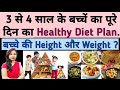 3 से 4 साल के बच्चे का पूरे दिन का आहार (Healthy Diet Plan) और Height और Weight | 3 year baby diet.