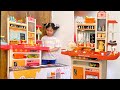Kid’s kitchen set unboxing hieght 71cm //kitchen set review // #amazon  //steam,water,light,sound