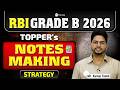 RBI Grade B Topper Notes Making Strategy 2025 | RBI Manager Exam Preparation
