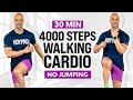 वजन घटाने के लिए 30 मिनट की वॉकिंग वर्कआउट | 4000 कदम | बिना कूदे | आसान कार्डियो | घर पर टहलें