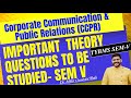 TYBMS Sem V – Corporate Communication and Public Relations IMP Questions (Theory) | Dr. Mihir Shah