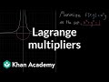 Lagrange multipliers, using tangency to solve constrained optimization