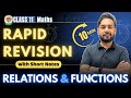Relations \u0026 Functions in 10 Mins🔥😱| Rapid Revision Class 11 Maths | Relation Function Quick Revision