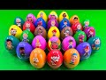 Rainbow Eggs SLIME: Picking Pinkfong Dinosaur Eggs with CLAY Coloring! Satisfying ASMR Videos