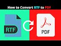 How to Convert RTF to PDF / Change rtf to pdf file