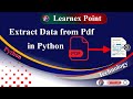 How to Extract Data from Pdf in Python | pdfplumber | Learnex Point