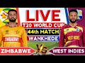 🔴Live: West Indies vs Zimbabwe T20 World Cup 44th Match | Zim vs SL WI Super 8 | WI vs Zim Live