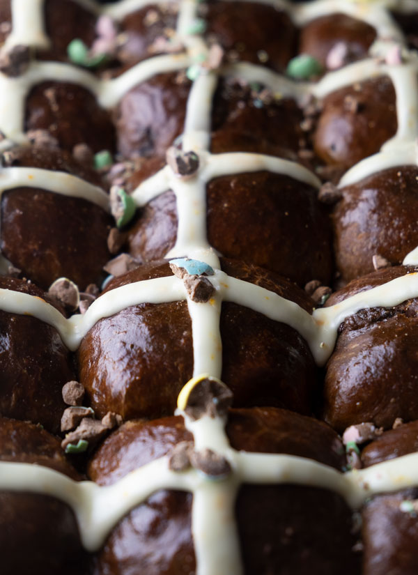Chocolate Orange Hot Cross Buns