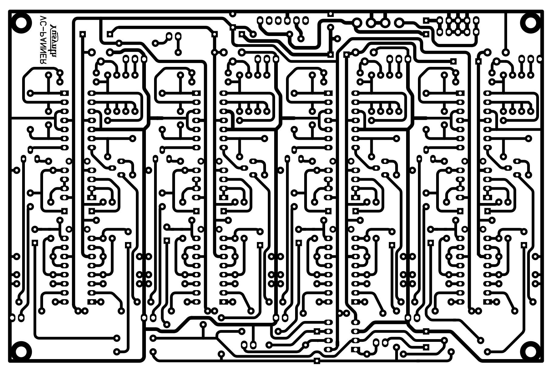 Skema rangkaian master mixer stereo serba rakitan. Mixout Vcpanner