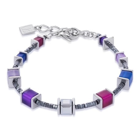Für die modelle der geo cube® linie kombinieren wir zu würfeln verarbeitete. Coeur de Lion armband blauw lila - 4945/30-0807 - Geo Cubes