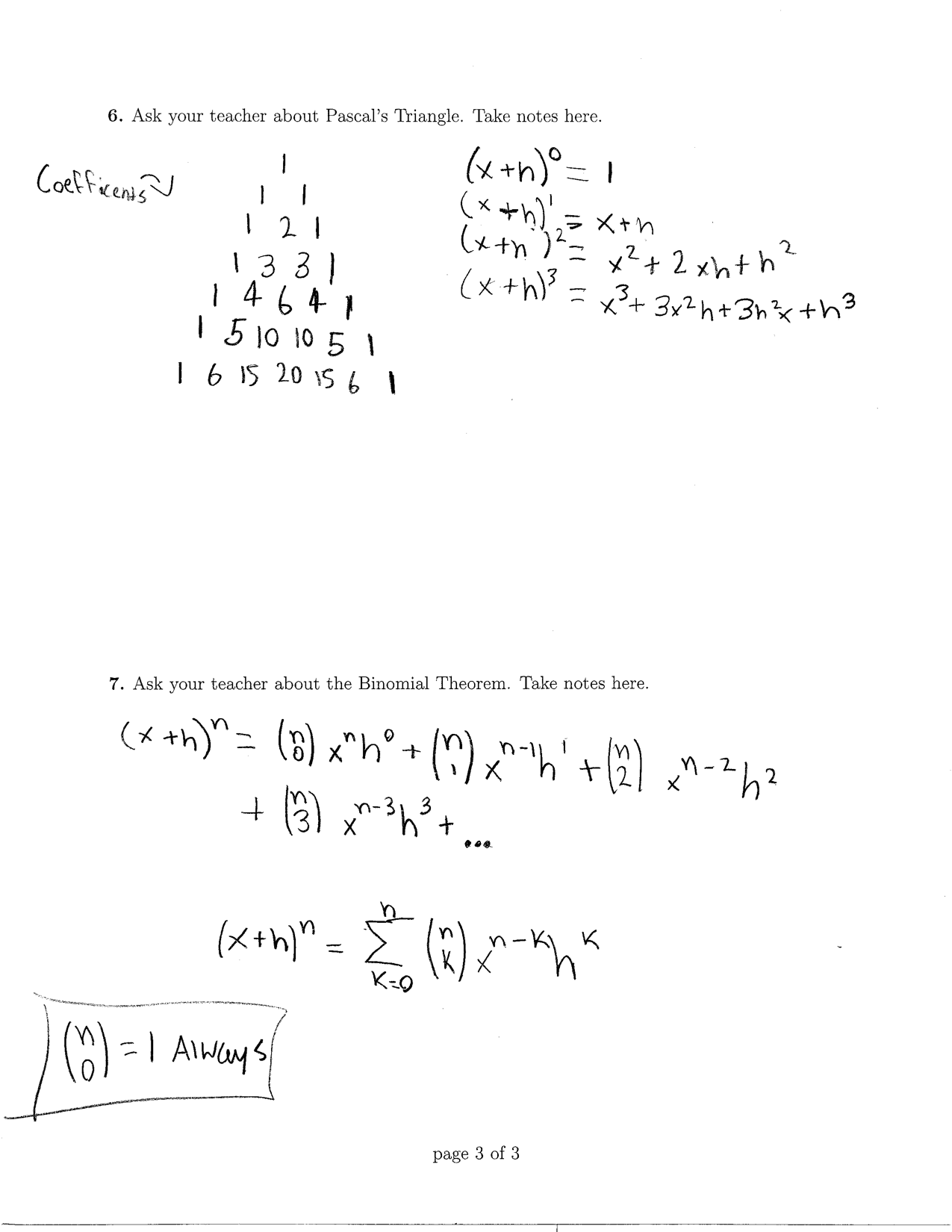 You will need adobe acrobat reader to view the worksheet or answers. The Binomial Theory Zpattersoncalculus