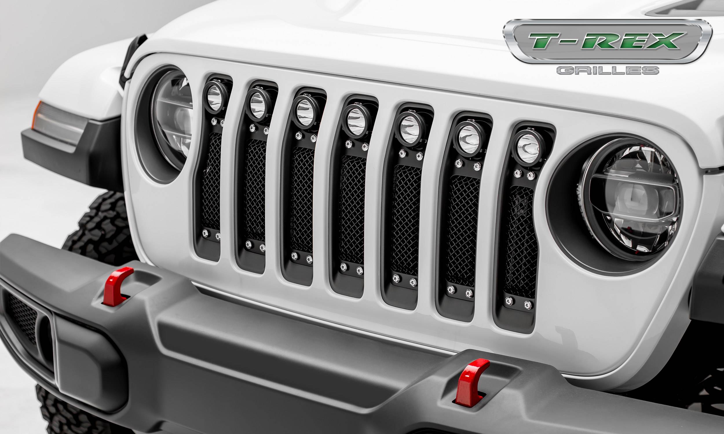 Durable die cast aluminum housing; Jeep Gladiator, JL Torch Grille, Black, 1 Pc, Insert